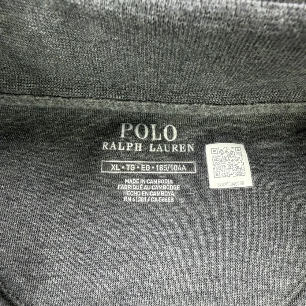 Polo Ralph Lauren Mens XL Gray Quarter Snap Mock Neck Pullover Sweatshirt Golf